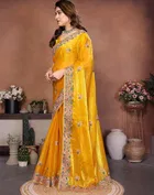 Bollywood Embroidered Organza Saree for Women 