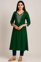 Cotton Embroidered Kurti for Women 