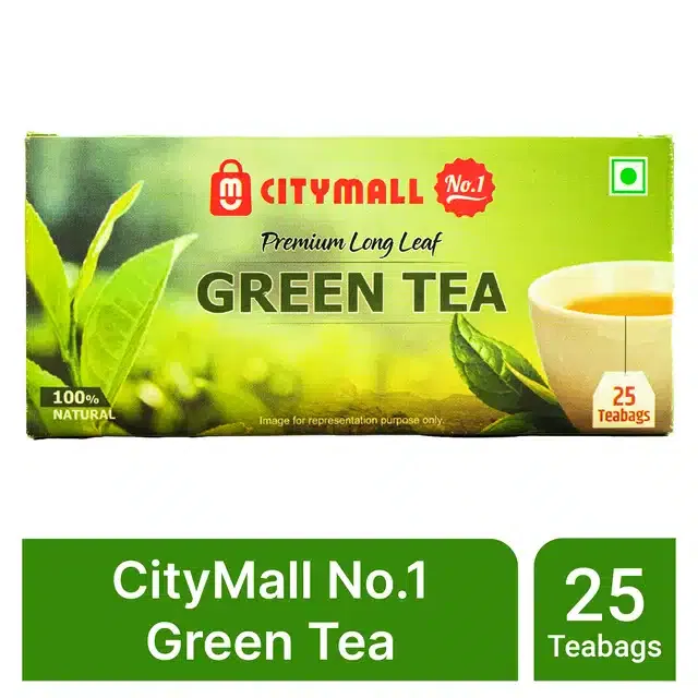 सिटीमॉल न.1 ग्रीन टी बैग्स - 25 Pcs (प्लेन)