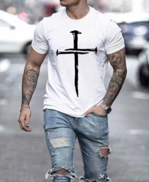 Ruggstar Polyester Men's T-Shirt (White, L) (FC-20)