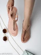 Shoetopia Girls Pink T-Strap Flats Size 4.0