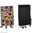 Poly Chiffon Scarves for Women, Multicolor, Pack of 2