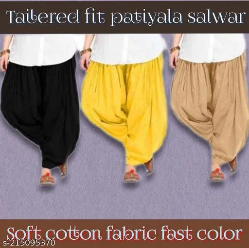 Salwars for Women, Pack of 3 (Yellow, 48)