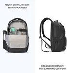 Gear Aspire 17, 26L Faux Leather Laptop Backpack for Men & Women, Black