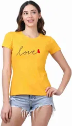Round Neck Printed T-Shirt for Women & Girls 