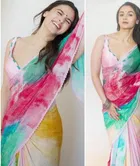 Georgette Printed Saree for Women 