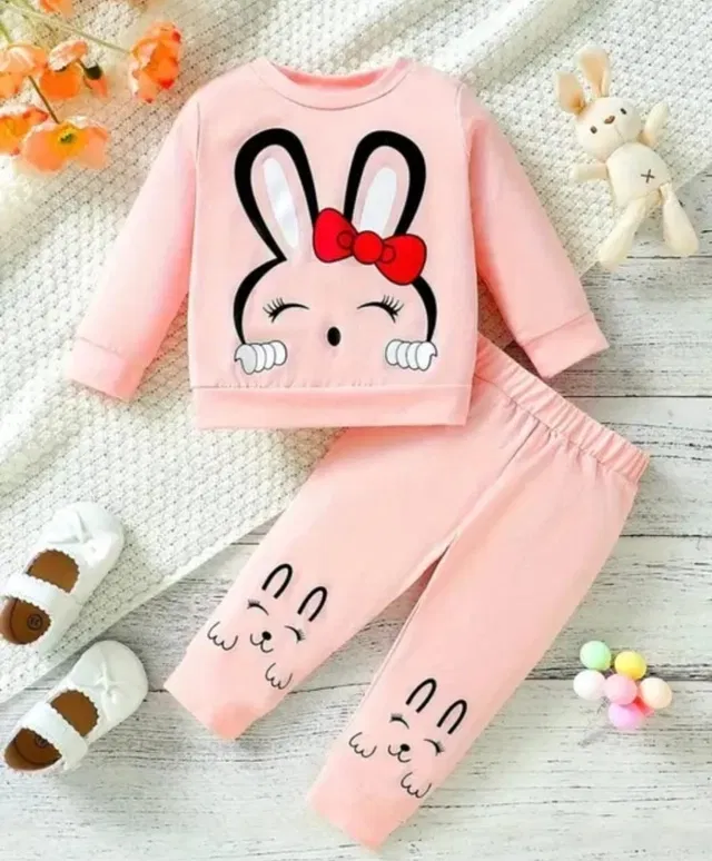 Hosiery Clothing Set for Kids (Peach, 0-6 Months)