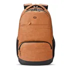 Gear Vintage 2 Anti Theft, 28L Water Resistant Faux Leather Laptop Backpack for Men & Women, Tan Black