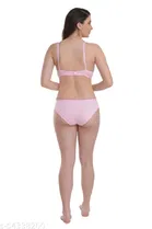 Cotton Blend Solid Lingerie Set for Women 
