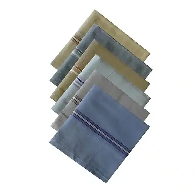 Cotton Blend Handkerchiefs for Men (Pack of 6) (Multicolor, 18x18 cm)