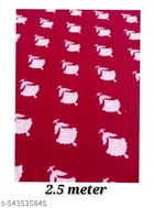 Rayon Printed Unstitched Kurti Fabric for Women, Pink 