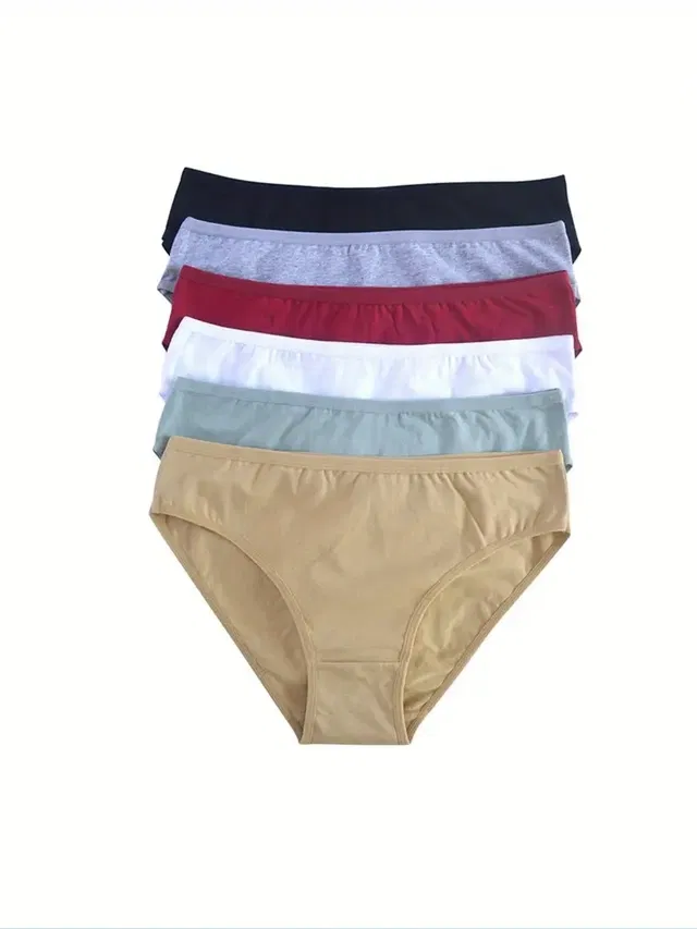 Cotton Printed Briefs for Women (Multicolor, L) (Pack of 6)