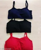 Net Solid Bras for Women, Assorted, Pack of 3 