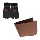 Fleece Winter Gloves with Wallet for Men 
