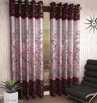 KANUSHI Industries® 2 Pieces Washable Polyster Panel Design Eyelet Door Curtain Set 