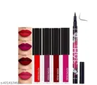 4 Pcs Liquid Lipstick with Eye Liner, Multicolor, Set of 2