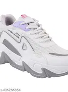 Solid Synthetic Sneakers for Girls 