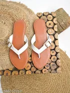 Shoetopia White Flat Sandals Size IND-8