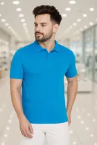 Cotton Blend Polo Neck T-Shirt for Men 