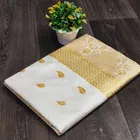 Litchi Silk Botanical Saree for Women, White 