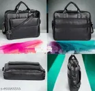 Leather Laptop Bag for Men, Black