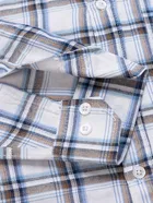 Cotton Blend Checkered Shirt for Men, White 
