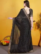 Bollywood Black Lycra Saree for Women