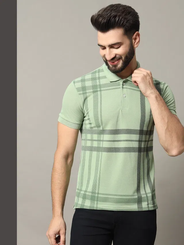 Polo Printed Short Sleeves T-shirt for Men (Pista, XL)