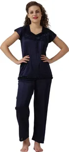 Satin Solid Night Suit for Women 