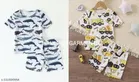 Art Silk Half Sleeves T-Shirt with Pant Clothing Set for Kids 