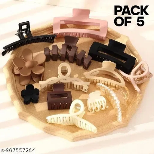 Stylish Hair Clips for Women (Multicolor, 3 Pcs)