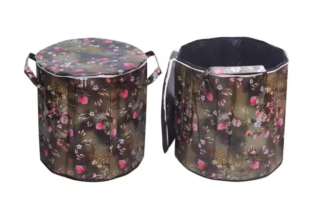 PVC Printed Round Laundry Bag (Multicolor, 60 L)
