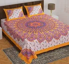 Cotton Rajasthani Jaipuri Double Bedsheet with 2 Pillow Covers 