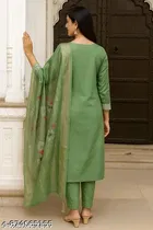 Printed Chanderi Cotton Kurta Set for Women 