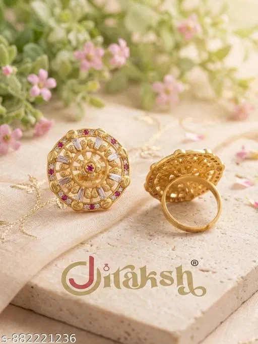 Finger Ring for Men (Gold, Free Size)