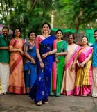 Litchi Silk Zari Woven Saree for Women, Blue 