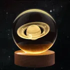 Celestial Ball Night Lamp - 3D Galaxy Crystal Light ( Planet ) , Aesthetic Bedroom Night Lamp  (6 cm, Yellow)