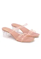 Zakozee Slip-on Heels for Women (Beige, 5)