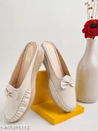 Solid Synthetic Mules for Women 