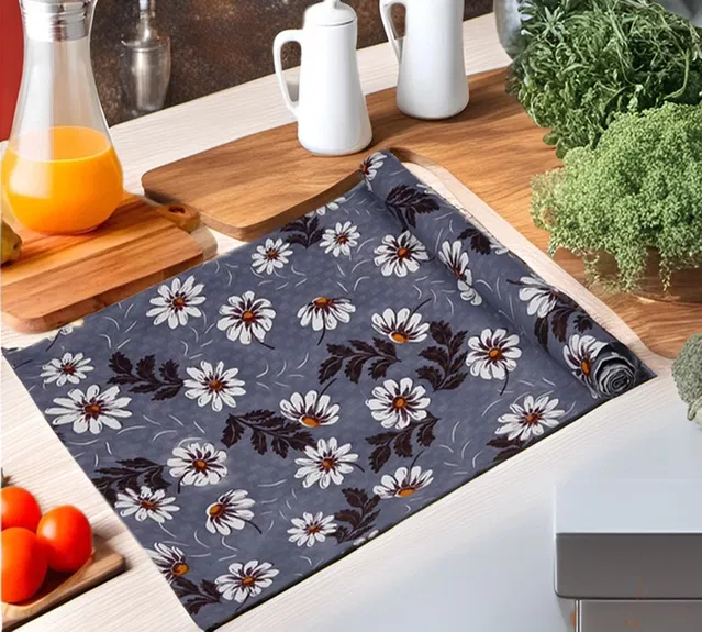 PVC Printed Shelf Mat Roll (Multicolor, 5 m)