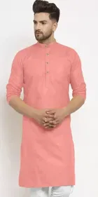 Full Sleeves Solid Kurta with Payjama for Men 
