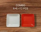 Plastic Plates for Kitchen, Multicolor, Pack of 12