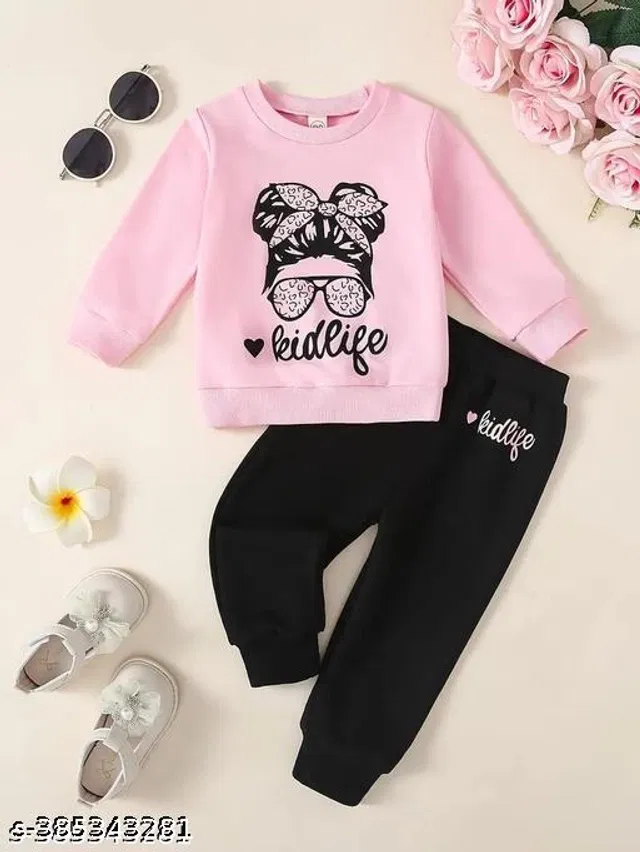 Cotton Blend Clothing Set for Girls (Multicolor, 11-12 Years)