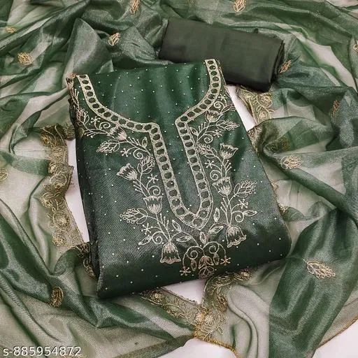 Embroidered Patiala Suit for Women (6.05 meter (M)) (Un Stitched)