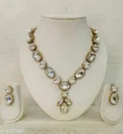 Beautiful Kundan Necklace for Women & Girls, White