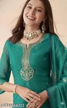 Printed Chanderi Cotton Kurta Set for Women 