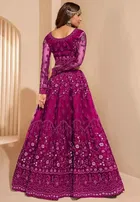 Net Embroidred Semi Stiched Lehenga Choli for Women 
