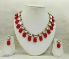 Elegant Alloy & Pearl Jewellery Set
