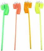 Plastic Long Handle Toilet Brush (Multicolor, Pack of 4)