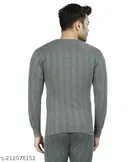 Cotton Thermal Topwear For Men, Grey 
